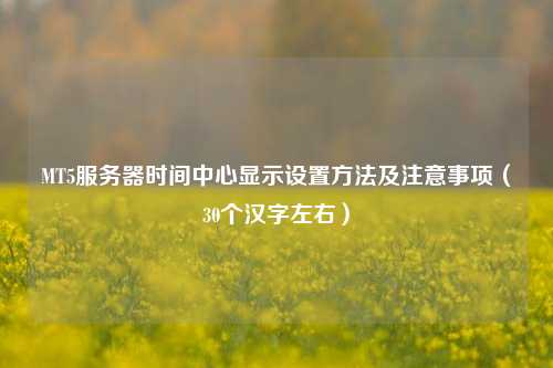 MT5服務(wù)器時(shí)間中心顯示設(shè)置方法及注意事項(xiàng)（30個(gè)漢字左右）