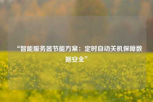 “智能服務器節(jié)能方案：定時自動關機保障數(shù)據(jù)安全”